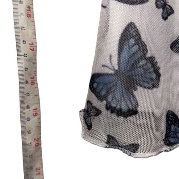*New* Harper & Ivy Butterfly Print Short Sleeve Mesh Baby Tee Ladies Size Small - Picture 11 of 11
